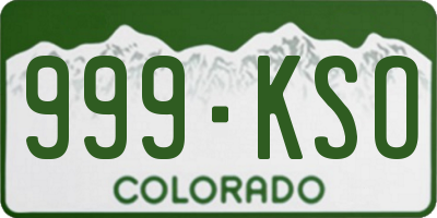 CO license plate 999KSO