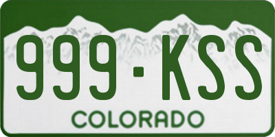 CO license plate 999KSS