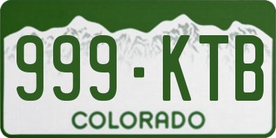 CO license plate 999KTB