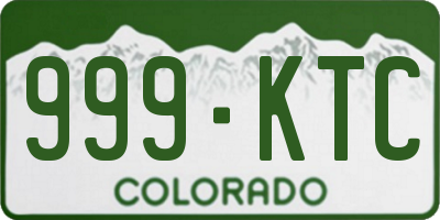 CO license plate 999KTC