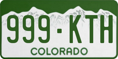 CO license plate 999KTH