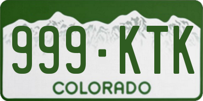 CO license plate 999KTK