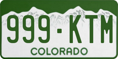 CO license plate 999KTM