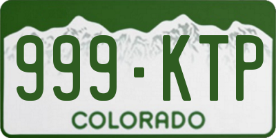 CO license plate 999KTP