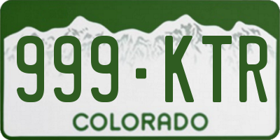 CO license plate 999KTR