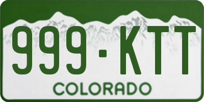 CO license plate 999KTT