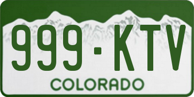 CO license plate 999KTV