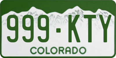 CO license plate 999KTY