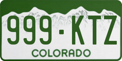 CO license plate 999KTZ