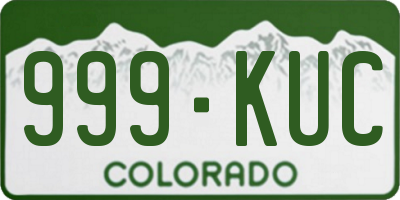 CO license plate 999KUC