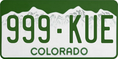CO license plate 999KUE
