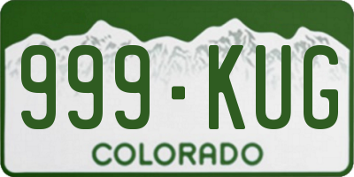 CO license plate 999KUG