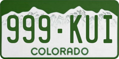 CO license plate 999KUI