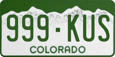 CO license plate 999KUS