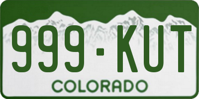 CO license plate 999KUT