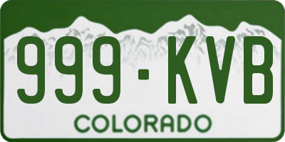 CO license plate 999KVB