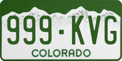 CO license plate 999KVG