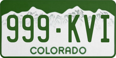 CO license plate 999KVI