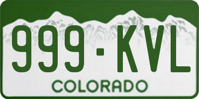 CO license plate 999KVL