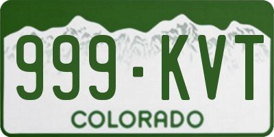 CO license plate 999KVT