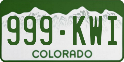 CO license plate 999KWI