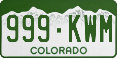 CO license plate 999KWM