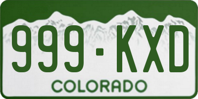 CO license plate 999KXD