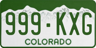 CO license plate 999KXG