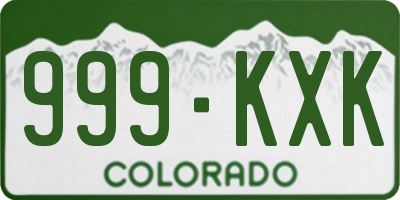 CO license plate 999KXK