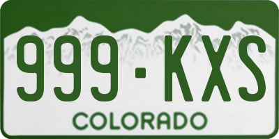 CO license plate 999KXS