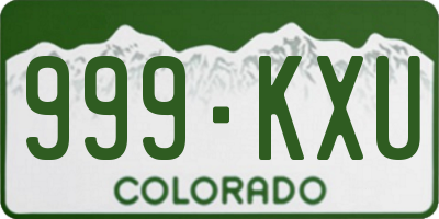CO license plate 999KXU