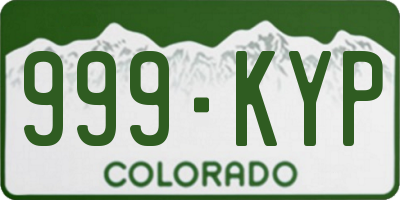 CO license plate 999KYP