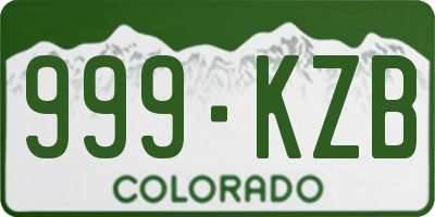 CO license plate 999KZB