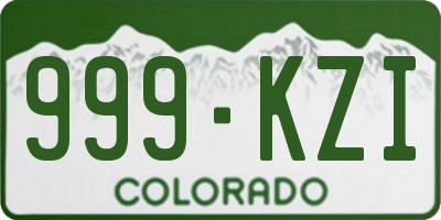 CO license plate 999KZI