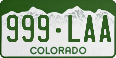 CO license plate 999LAA