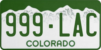 CO license plate 999LAC