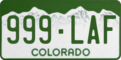 CO license plate 999LAF