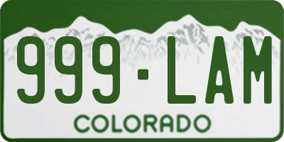 CO license plate 999LAM