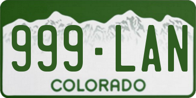 CO license plate 999LAN