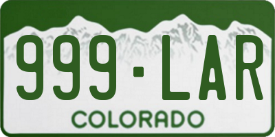 CO license plate 999LAR