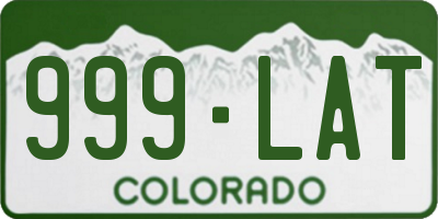 CO license plate 999LAT
