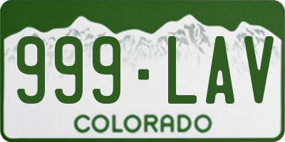 CO license plate 999LAV