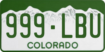 CO license plate 999LBU