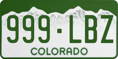 CO license plate 999LBZ
