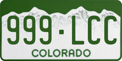 CO license plate 999LCC