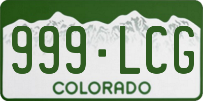CO license plate 999LCG