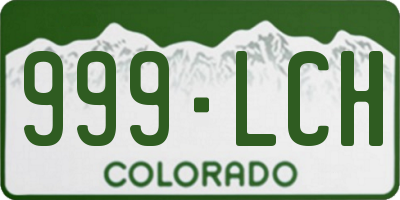 CO license plate 999LCH