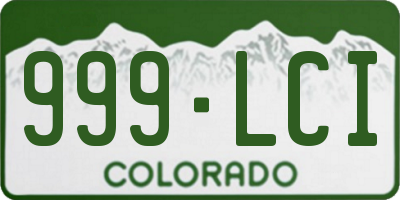 CO license plate 999LCI