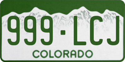CO license plate 999LCJ