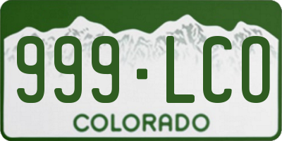 CO license plate 999LCO